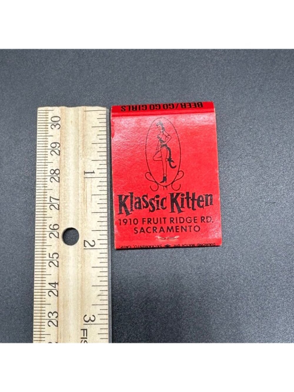 Vintage Matchbook Cover Klassic Kitten Sacramento Go Go Girls Advertising Pinup - Picture 7 of 7